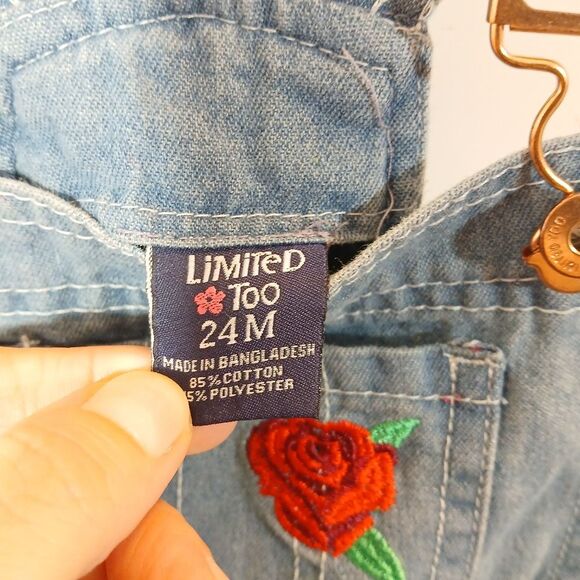 Limited Too Floral Shorts Overalls - Picture 6 of 7